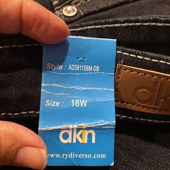DKIN Distressed Jeans with Pocket Embellishments Size 16W - Picture 10 of 12